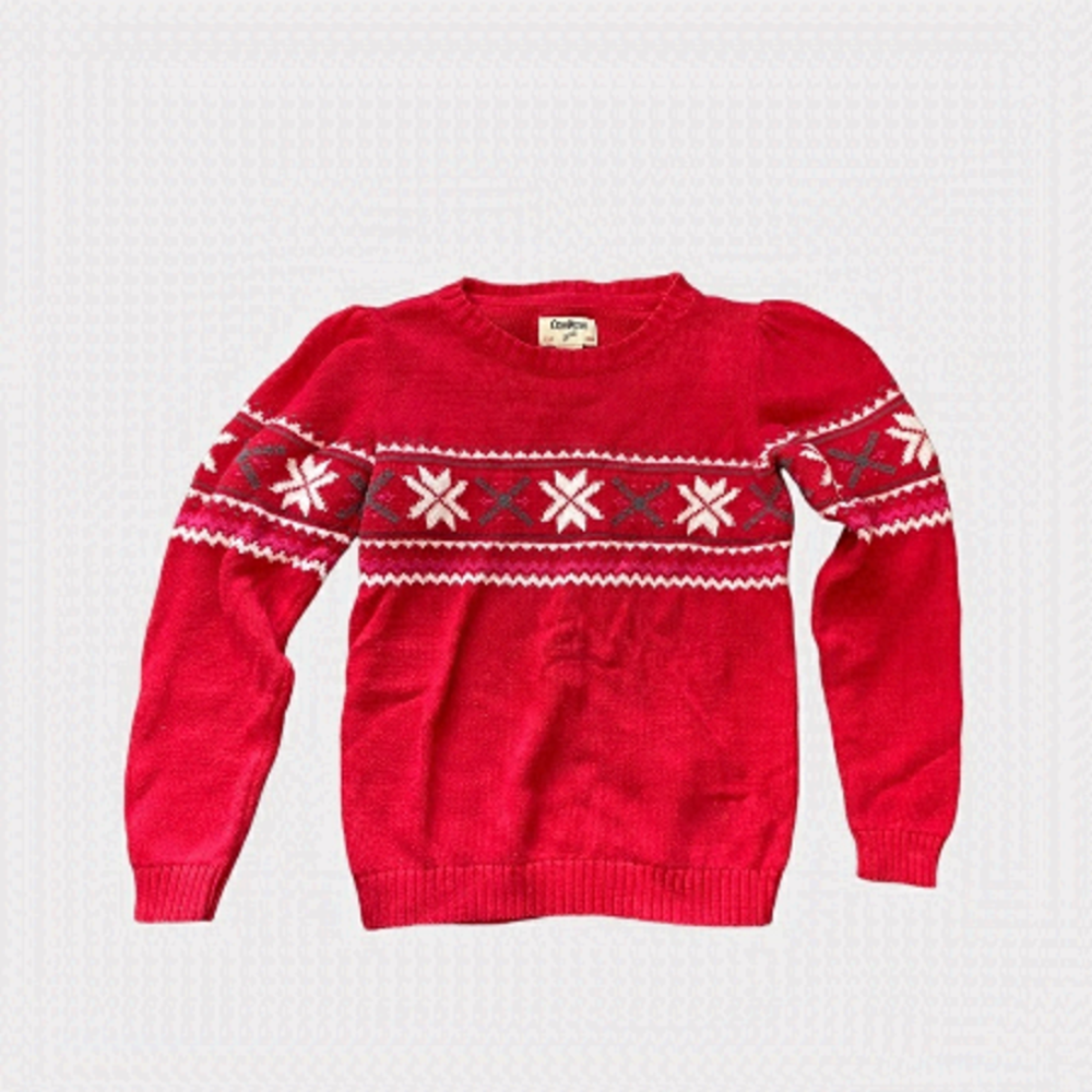 𝅺oshkosh | Girl's Red Knit Christmas Sweater